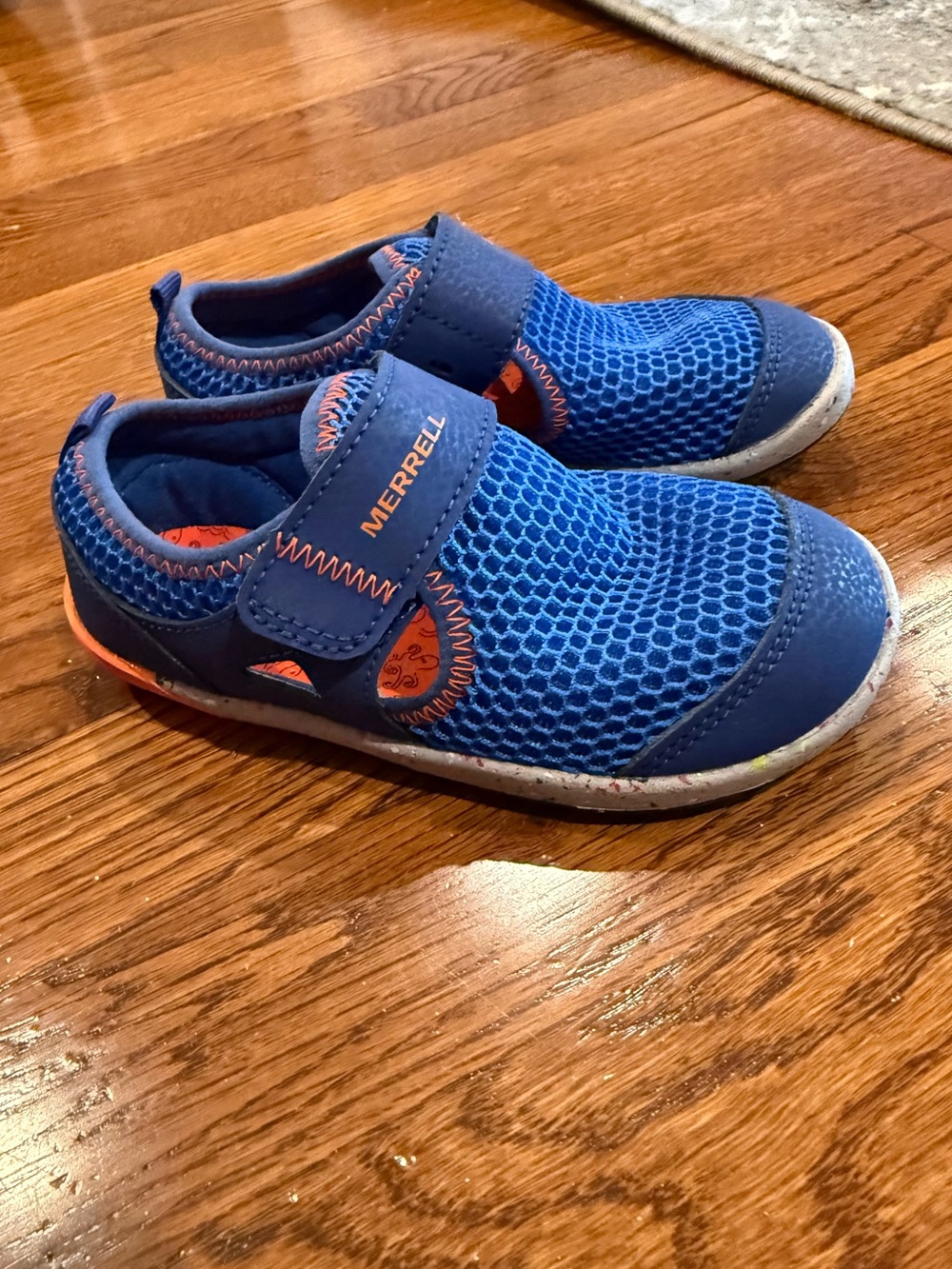 Merrell Kids Blue and Orange Mesh Slip-On Water Shoes size 9W